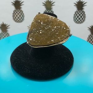 Citrine Natural Rough Stone Stretch Ring